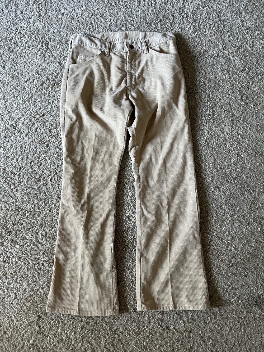 Roebucks VTG Beige Corduroy Pants with Perma-Press Finish Size 33x30